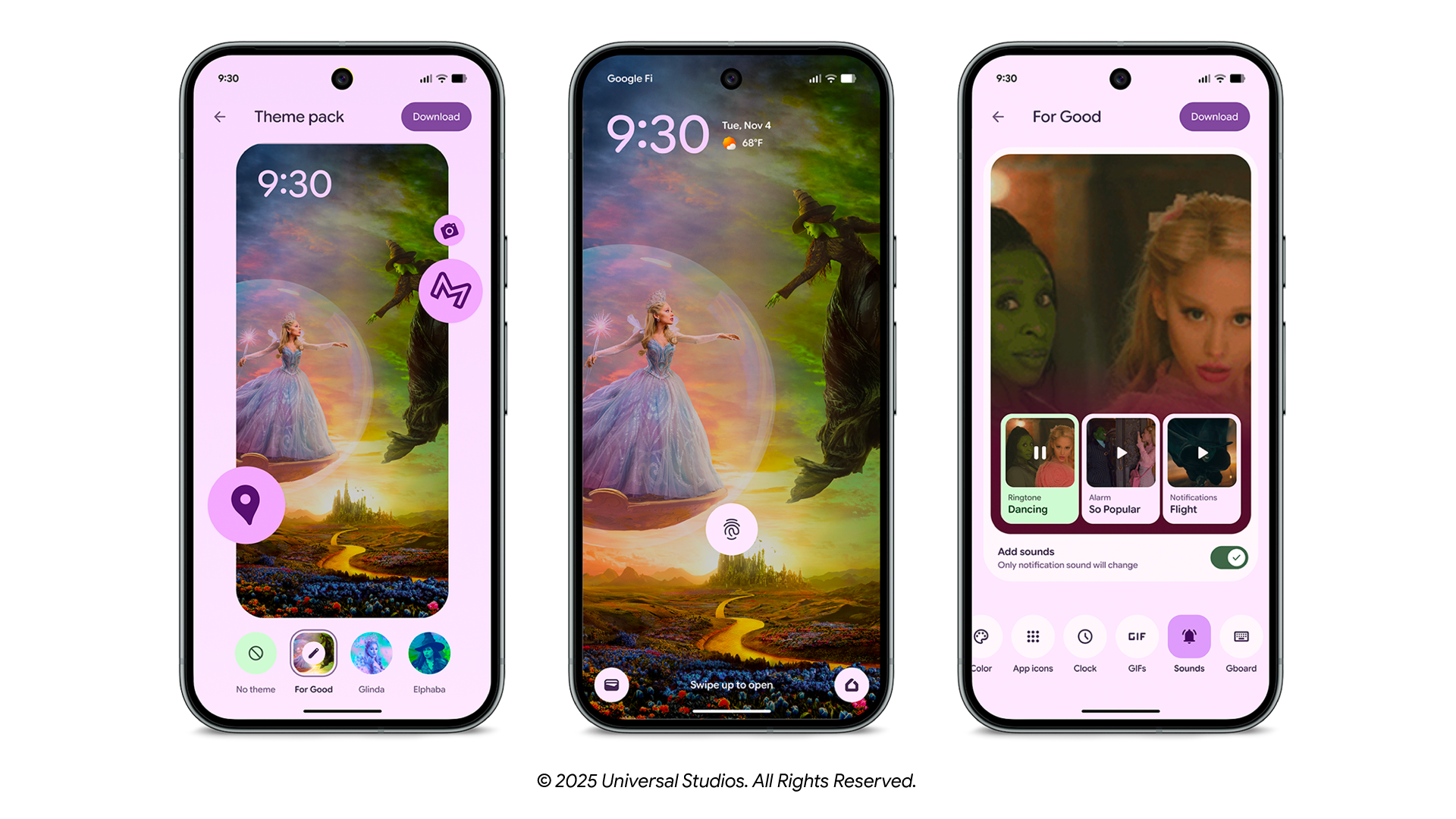 official photos showing off Wicked theme on Pixel launcher