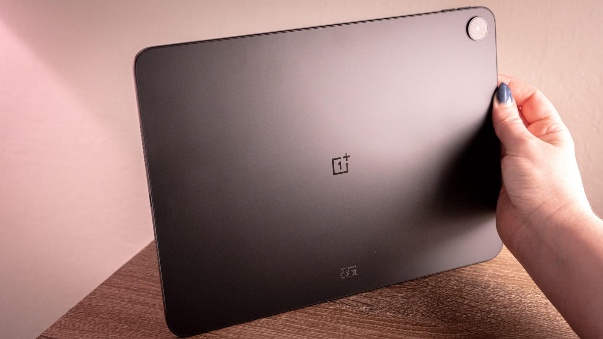 A photo of a person holding the Pad Go 2