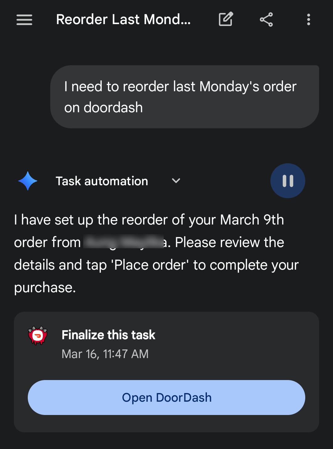 a screenshot of what the finalized task looks like on screen 