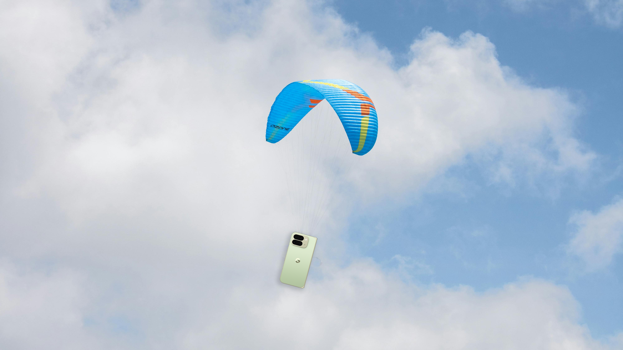 A photo of a Pixel 10 Pro Fold kite surfing.